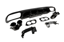 Mercedes E-class W213 2016-2023 Difusor trasero con colas de escape E53-Design Black (para Base) foto 3