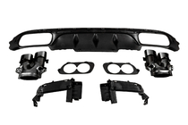 Mercedes E-class W213 2016-2023 Difusor trasero con colas de escape E53-Design Black (para Base) foto 4
