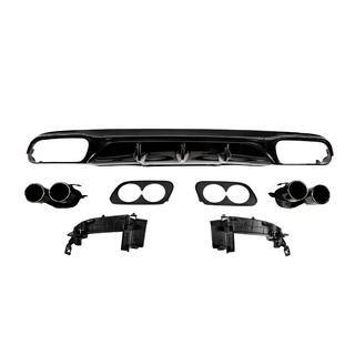 Difusor trasero con colas de escape E53-Design Black (para Base) Mercedes E-class W213 2016-2023 foto 1