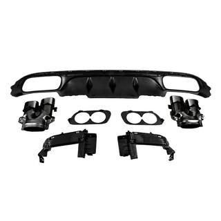 Difusor trasero con colas de escape E53-Design Black (para Base) Mercedes E-class W213 2016-2023 foto 4