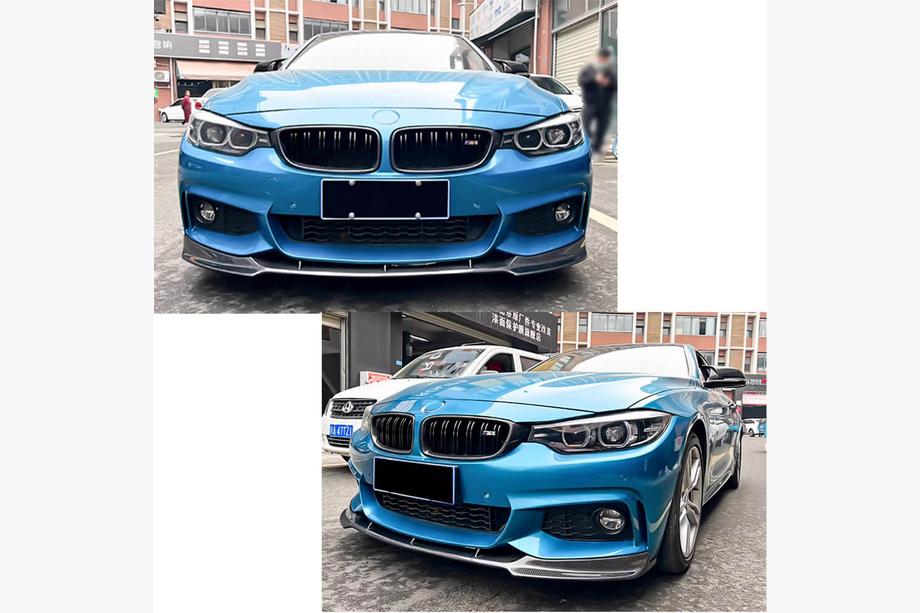 BMW 4 Series F32/F33/F36 2012-2020 Labio delantero parachoques V4 (para M-Sport, Carbono) Foto 2