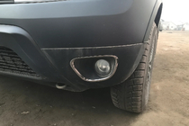 Dacia Duster 2008-2018 Cubiertas para faros antiniebla 2010-2013 (2 uds, acero inoxidable) foto 1