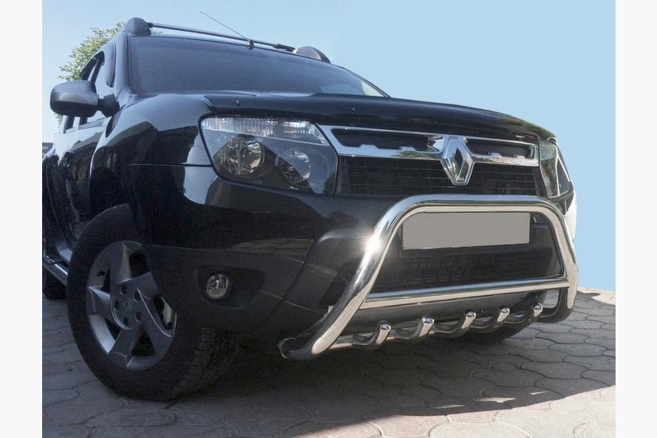 Dacia Duster 2008-2018 Defensa delantera sin logotipo WT003 (acero inoxidable) Foto 4