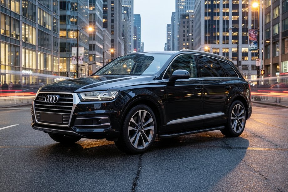 Audi Q7 2015–2026 Estribos Laterales Allmond Black (2 uds., Aluminio) Image