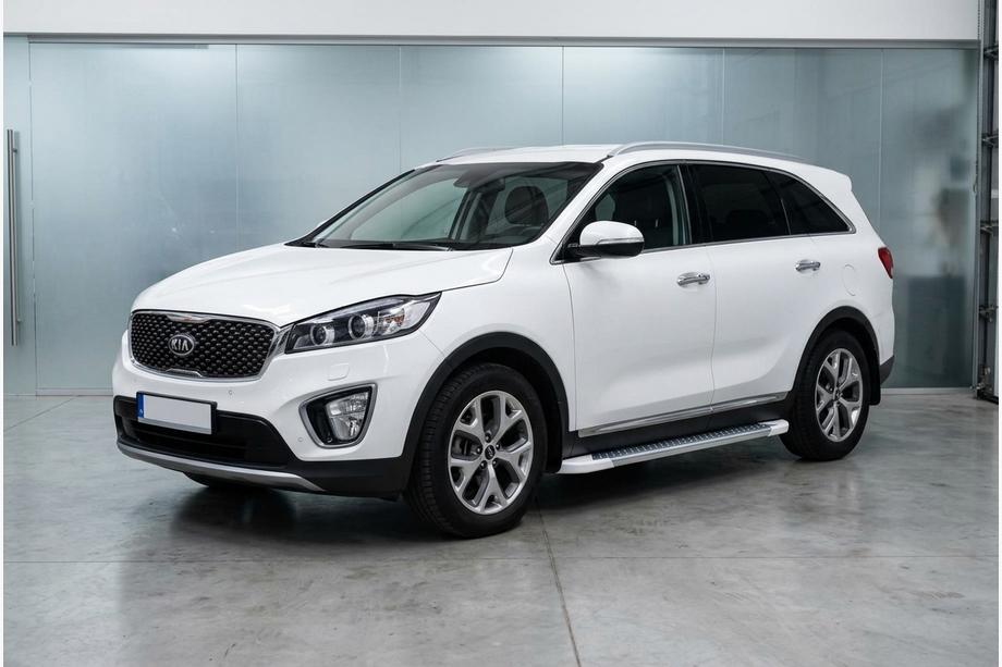 Kia Sorento III UM 2014-2020 Estribos Laterales Allmond White (2 uds., Aluminio) Image