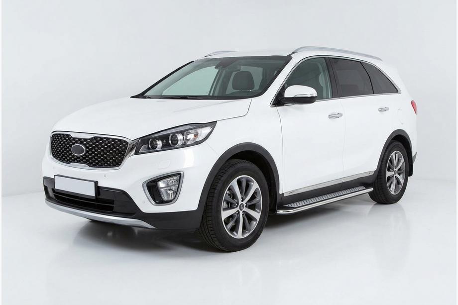 Kia Sorento III UM 2014-2020 Estribos Laterales Maydos V2 (2 uds., Aluminio y Acero Inoxidable) Image