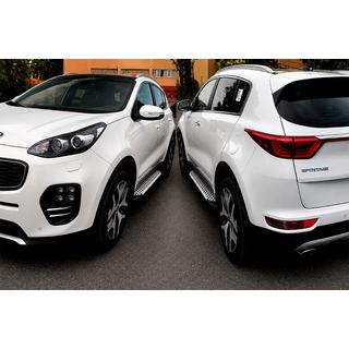 Estribos laterales Allmond Grey (2 uds., aluminio) Kia Sportage 2015-2021 foto 4
