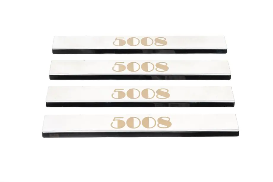 Peugeot 5008 2009-2016 Protector de umbral de puerta (Carmos, 4 uds, acero inoxidable) Image