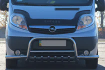 Renault Trafic 2001–2015 Defensa delantera con barras laterales Exclusive (acero inoxidable) foto 2