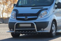 Renault Trafic 2001–2015 Defensa delantera con barras laterales Exclusive (acero inoxidable) foto 4