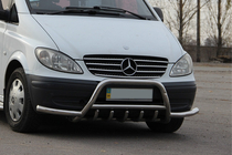 Mercedes Viano 2004-2014 Defensa Delantera WT003-Plus con Barras Laterales (Acero Inoxidable) foto 2