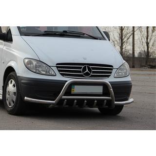 Defensa Delantera WT003-Plus con Barras Laterales (Acero Inoxidable) Mercedes Viano 2004-2014 foto 2