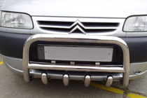 Citroen Berlingo 1996-2008 Defensa Delantera QT006 (Acero Inoxidable) foto 1