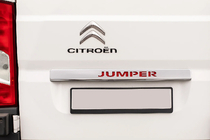 Citroen Jumper 2007-2025 Moldura cromada sobre la matrícula con LED rojo (acero inoxidable) foto 1