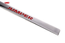 Citroen Jumper 2007-2025 Moldura cromada sobre la matrícula con LED rojo (acero inoxidable) foto 3
