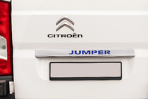 Citroen Jumper 2007-2025 Moldura cromada sobre la matrícula con LED azul (acero inoxidable) foto 1
