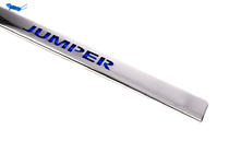 Citroen Jumper 2007-2025 Moldura cromada sobre la matrícula con LED azul (acero inoxidable) foto 3