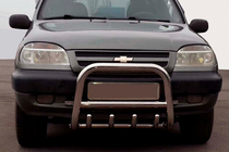 Chevrolet Niva 1998-2020 Defensa Delantera QT006 (Acero Inoxidable) foto 1
