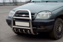 Chevrolet Niva 1998-2020 Defensa Delantera QT007 (Acero Inoxidable) foto 1