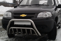 Chevrolet Niva 1998-2020 Defensa Delantera WT002 (Acero Inoxidable) foto 1