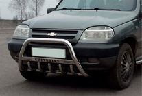 Chevrolet Niva 1998-2020 Defensa Delantera WT004 Acero Inoxidable foto 2