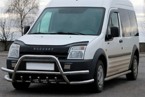 Ford Connect 2006–2009 Defensa delantera con doble barra WT003-Plus-2 (acero inoxidable) foto 2