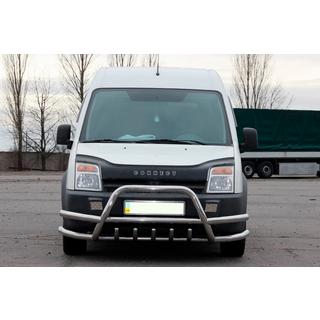 Defensa delantera con doble barra WT003-Plus-2 (acero inoxidable) Ford Connect 2006–2009 foto 1