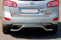 Hyundai Santa Fe 2 2006-2012 Defensa trasera AK007-2 (acero inoxidable) foto 1