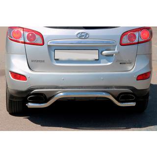 Defensa trasera AK007-2 (acero inoxidable) Hyundai Santa Fe 2 2006-2012