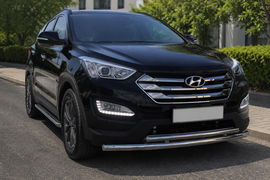 Hyundai Santa Fe 3 2012-2018 Defensa Delantera ST014 (Acero Inoxidable) Image