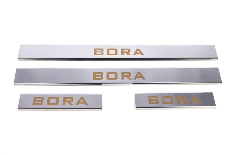 Volkswagen Bora 1998-2004 Protector de umbral Carmos (4 uds, acero inoxidable) Foto 2