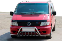 Mercedes Vito W638 1996-2003 Defensa delantera con bigotes WT002 Plus (acero inoxidable) foto 3