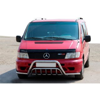 Defensa delantera con bigotes WT002 Plus (acero inoxidable) Mercedes Vito W638 1996-2003 foto 3