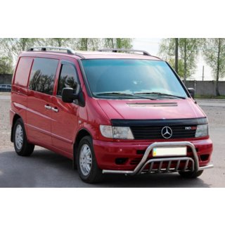 Defensa delantera con bigotes WT002 Plus (acero inoxidable) Mercedes Vito W638 1996-2003 foto 1