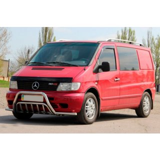 Defensa delantera con bigotes WT002 Plus (acero inoxidable) Mercedes Vito W638 1996-2003 foto 2