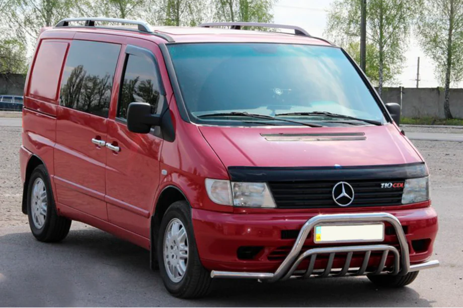 Mercedes Vito W638 1996-2003 Defensa delantera con bigotes WT002 Plus (acero inoxidable) Image