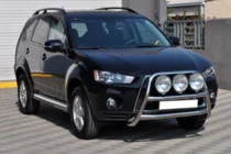 Mitsubishi Outlander 2006-2012 Defensa delantera WT018 (2010-2012, acero inoxidable) foto 2