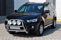 Mitsubishi Outlander 2006-2012 Defensa delantera WT018 (2010-2012, acero inoxidable) foto 3