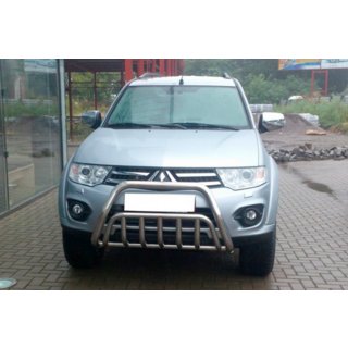 Defensa Delantera WT002 (Acero Inoxidable) Mitsubishi Pajero Sport 2008-2015 foto 1