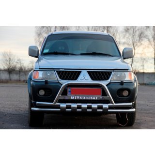Defensa Delantera ST015↗WT (Acero Inoxidable) Mitsubishi Pajero Sport 1996-2007 foto 2