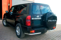 Nissan Patrol Y61 1997-2011 Barras Esquineras Traseras AK003 (2 uds, acero inoxidable) foto 1