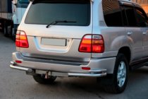 Toyota Land Cruiser 100 1998-2007 Esquinas traseras AK003-Double (2 uds, acero inoxidable) foto 2