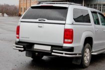 Volkswagen Amarok 2010-2022 Esquinas traseras AK003-Double (2 uds, acero inoxidable) foto 3