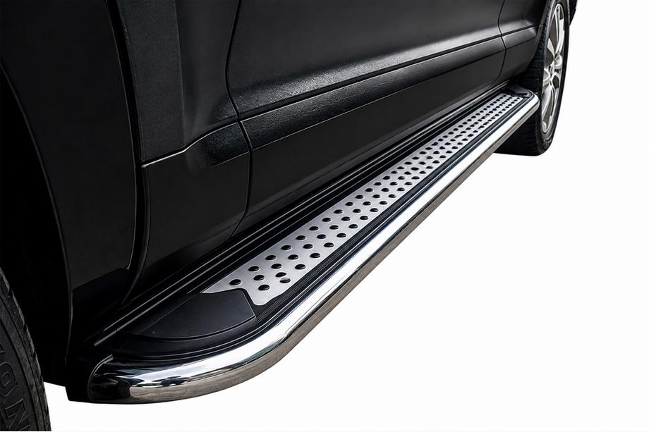 Porsche Cayenne 2003–2010 Estribos Laterales Maydos V2 (2 uds., Aluminio y Acero Inoxidable) Image