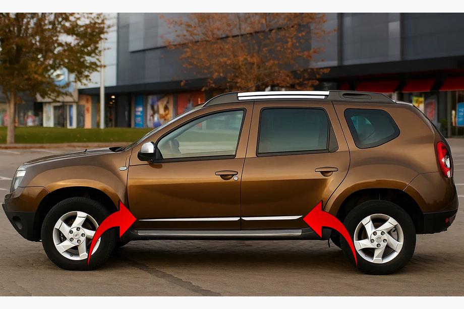 Dacia Duster 2008-2018 Molduras de Puerta Acero Inoxidable (4 uds) Image
