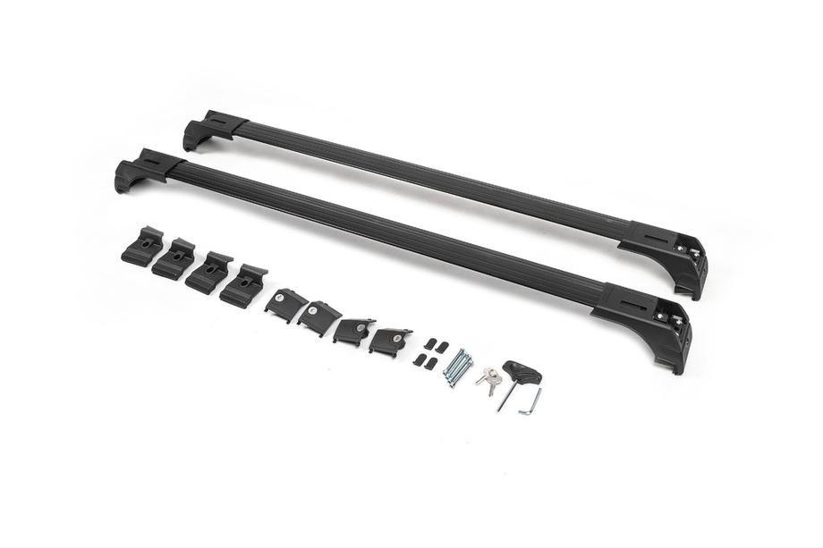 Barras de techo para raíles integrados con llave Skybar V2 (2 uds) hasta 120 cm, Negro Foto 4