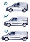 Renault Kangoo 2008–2020 Barras de techo originales con travesaños (batalla corta) Gris+Negro foto 14