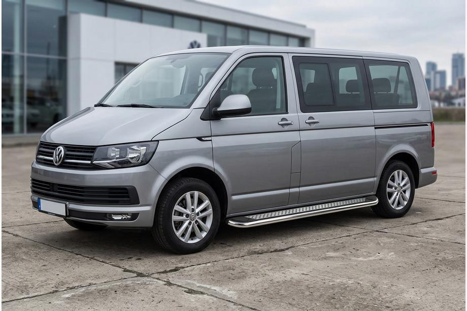 Volkswagen T6 2015-2024 Estribos Laterales Maydos V2 (2 uds, acero inoxidable) Solo para batalla corta Foto 1