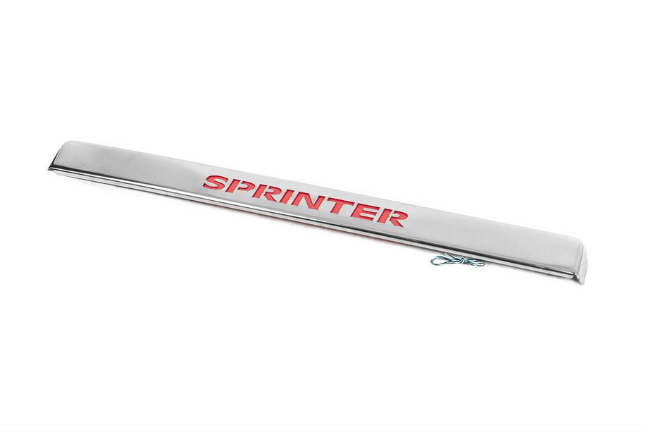 Mercedes Sprinter W906 2006–2018 Moldura de acero inoxidable sobre la matrícula con luz Iluminación Roja Image