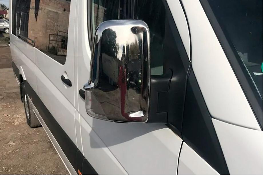 Mercedes Sprinter W906 2006–2018 Cubiertas de Espejos Cromadas (2 uds) Omsa, Acero Inoxidable Italiano Foto 8